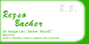 rezso bacher business card